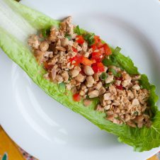 Vegan Tofu Peanut Lettuce Wraps