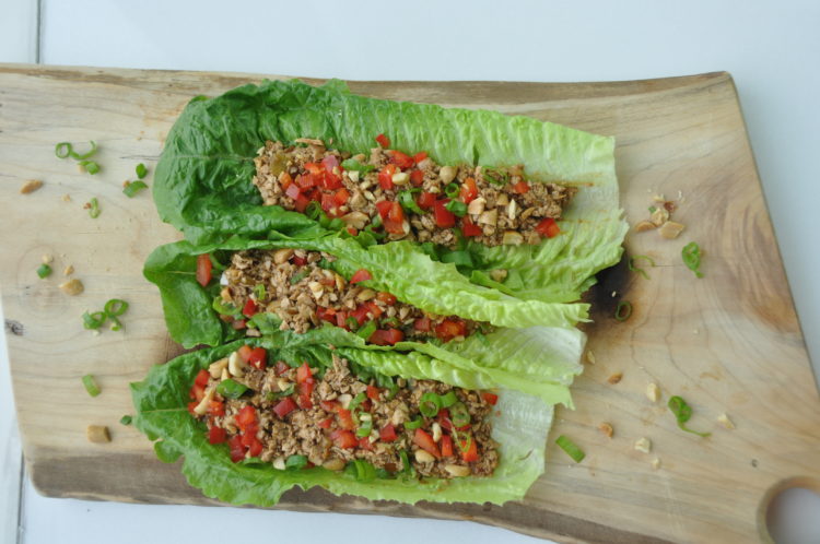 Tofu Lettuce Wraps With a Peanut Garnish