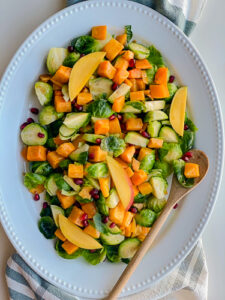 VEGAN BRUSSELS SPROUT SALAD WITH ROASTED SQUASH RECIPE