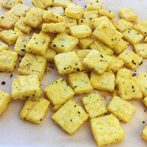 Polenta & Rosemary Croutons - Veggiecurean