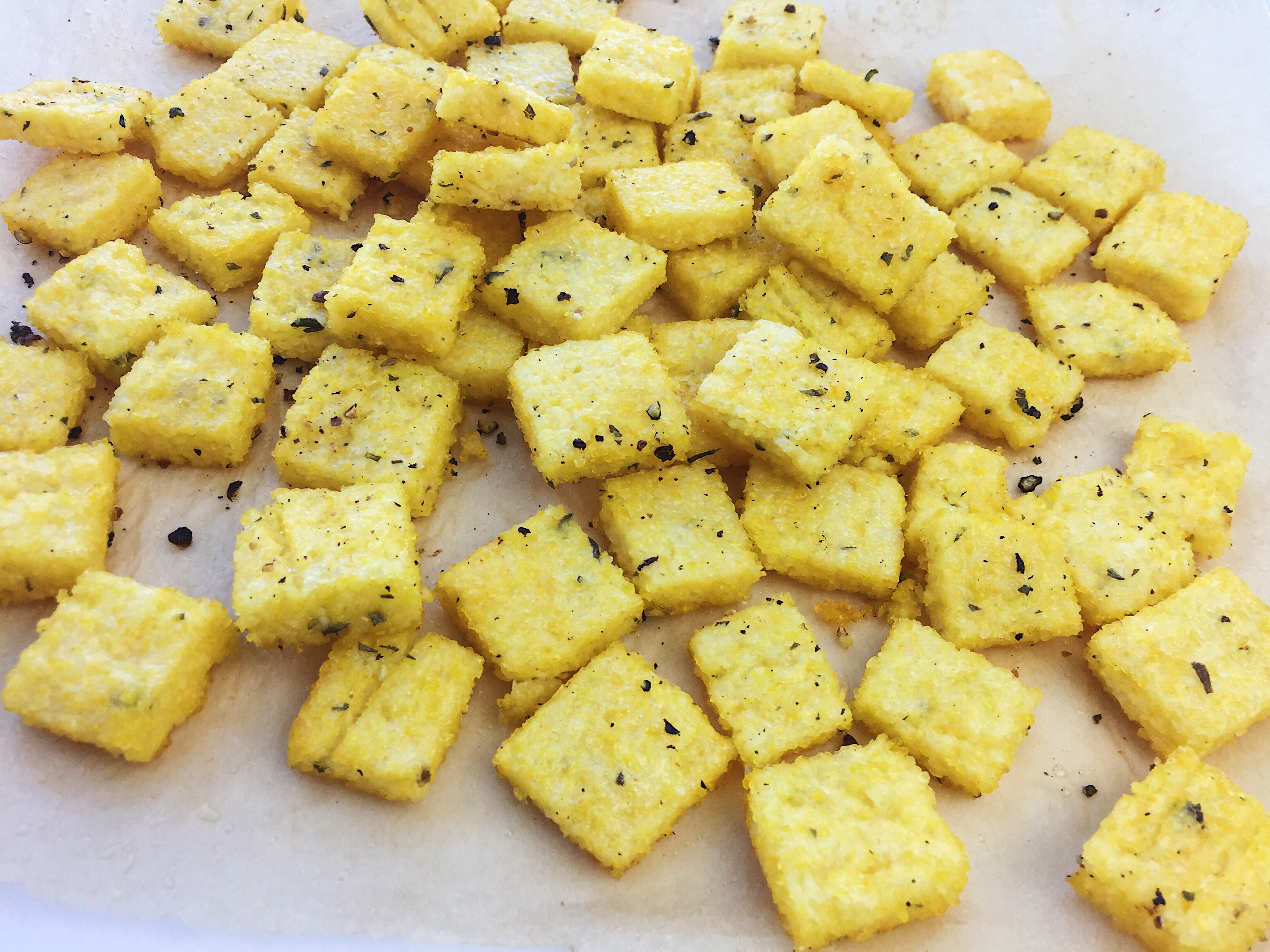 Polenta & Rosemary Croutons - Veggiecurean