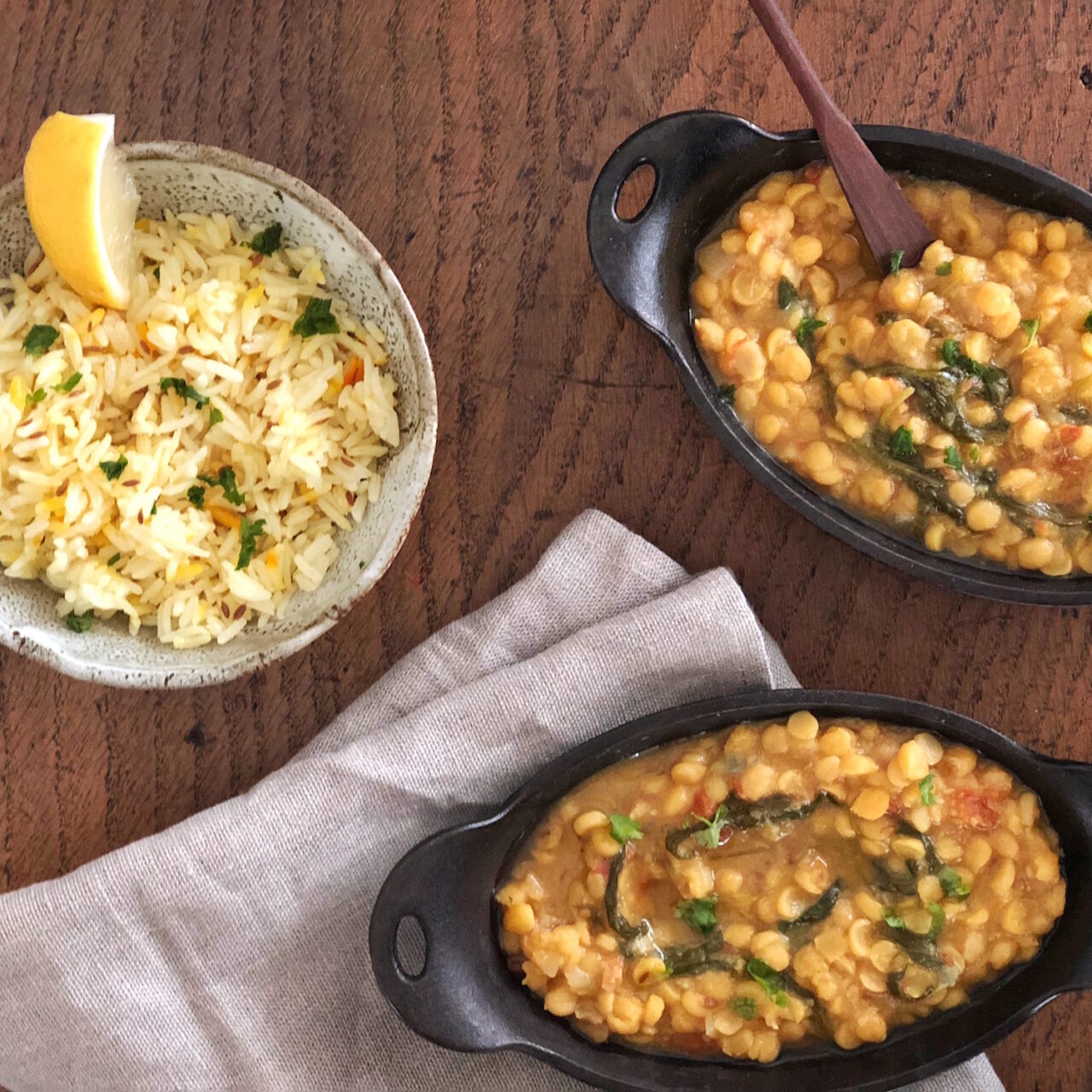 Split Chickpea & Spinach Soup - Veggiecurean
