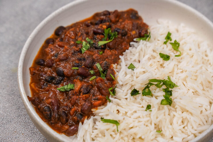 Adzuki Beans With Cilantro and Rice