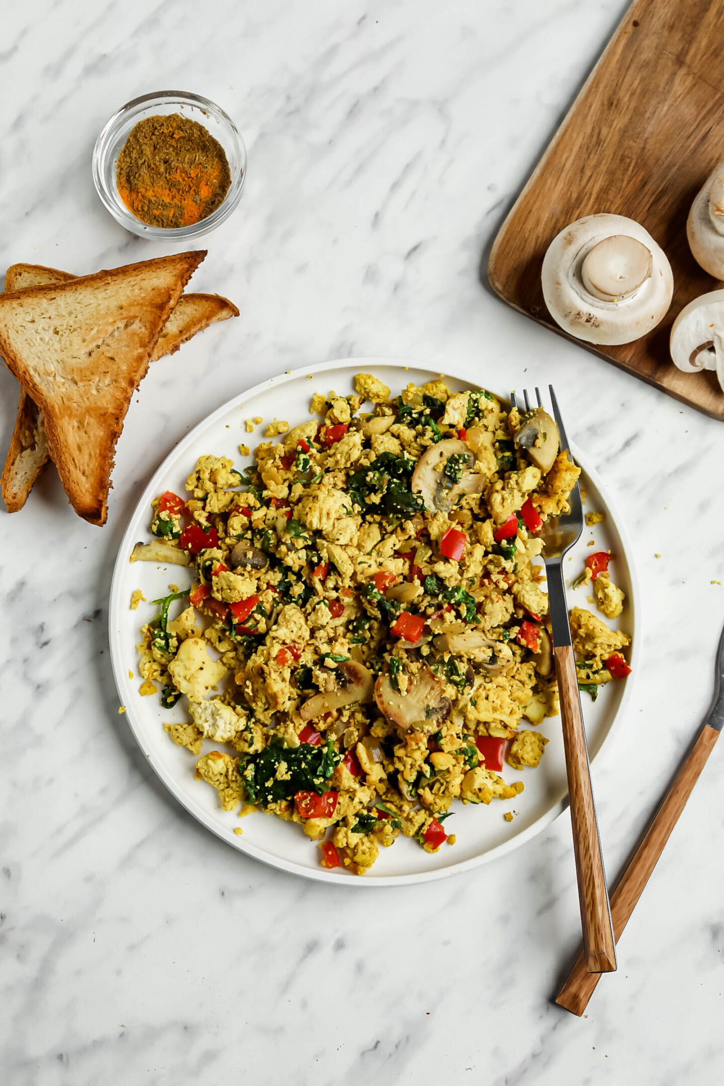Tofu Scramble with Spinach Recipe Veggiecurean