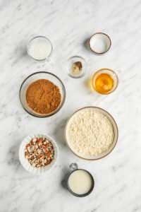 Ingredients to make vegan besan ladoo