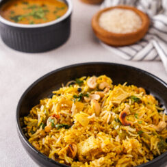 Delhi Style Vegetarian Biryani with Chutney