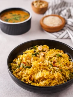 Delhi Style Vegetarian Biryani with Chutney